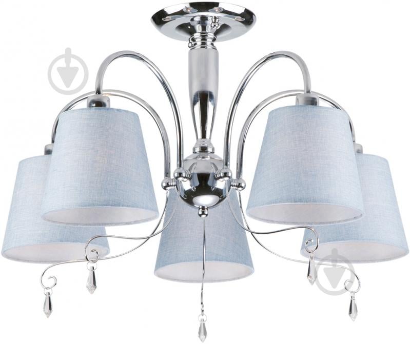 Люстра потолочная Strotskis Dalila 70096/5 5x40 Вт E14 хром/голубой - фото 1 Люстра потолочная Strotskis Dalila 70096/5 5x40 Вт E14 хром/голубой - фото 1