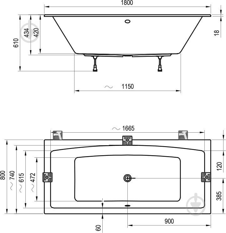 Ванна акрилова Ravak FORMY 02 SLIM 180х80 см - фото 2