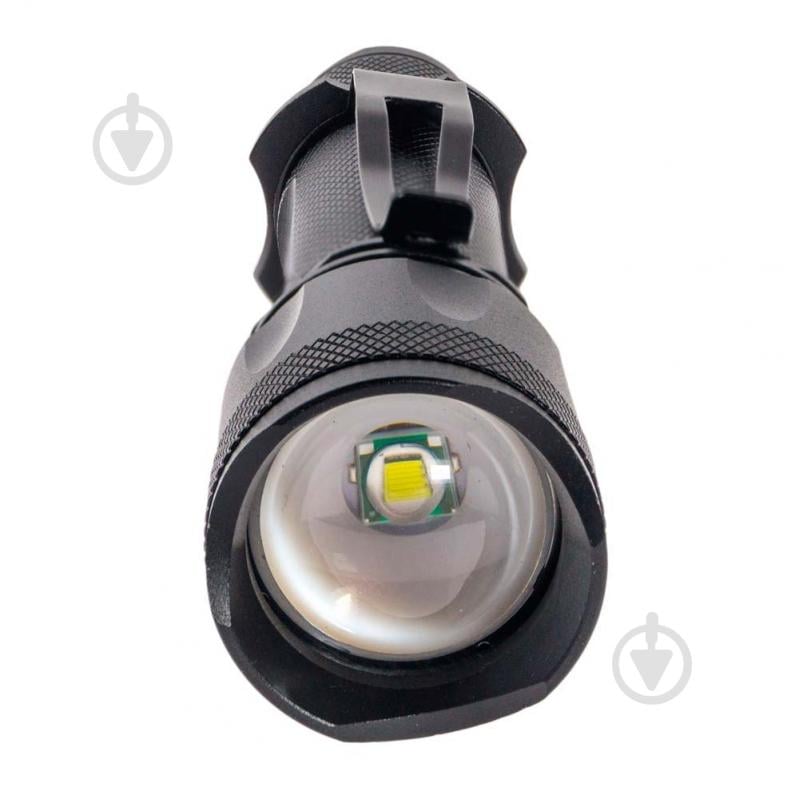 Светодиодный фонарик Quantum QM-FL1010-18650/1500-PB 10W LED с zoom-фокусом серия Техно черный - фото 5