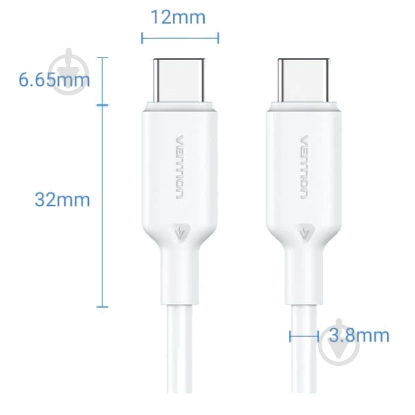 USB-кабель Vention 1 м белый (TRCWF) - фото 2