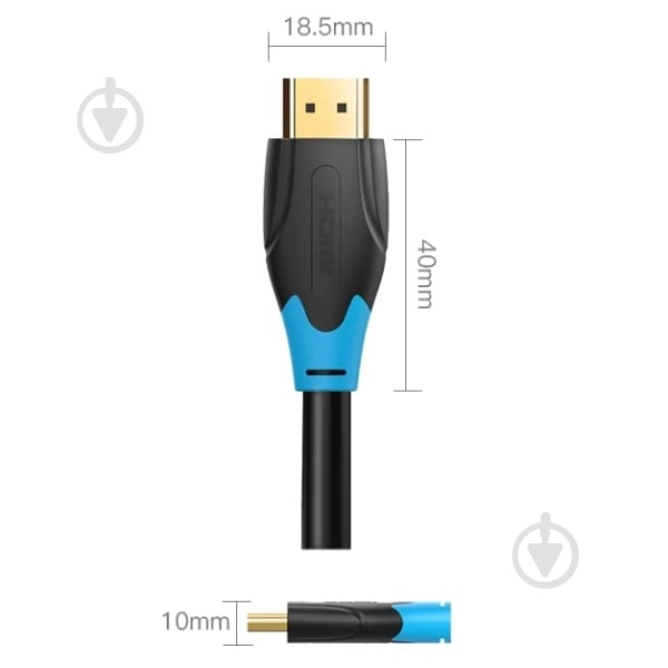 Кабель Vention 3 м черный (AACBI) - фото 3