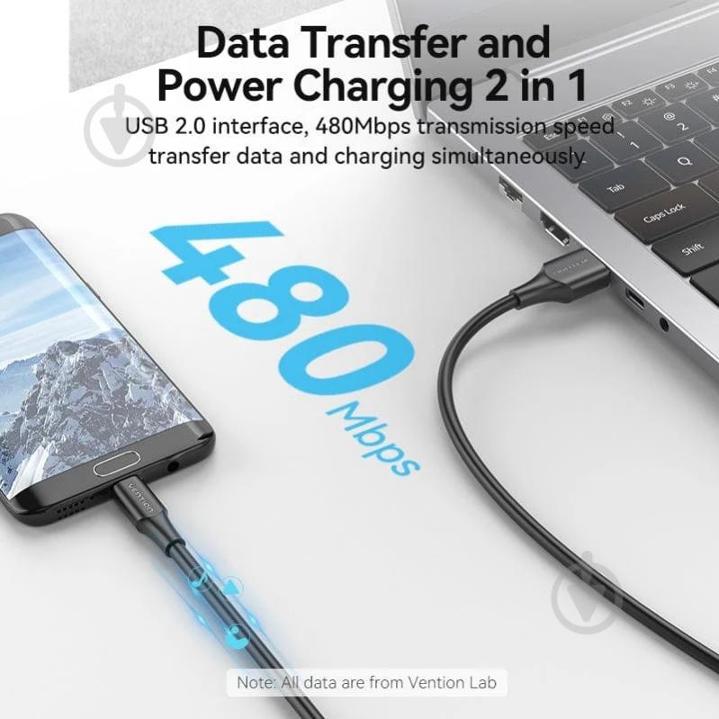 Кабель Vention USB 2.0 AM-micro BM 1 м черный (CTIBF) - фото 4 Кабель Vention USB 2.0 AM-micro BM 1 м черный (CTIBF) - фото 4