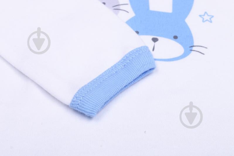 Боді дитяче для хлопчика Baby Veres Hello Bunny суцільний р.68 біло-блакитний - фото 4