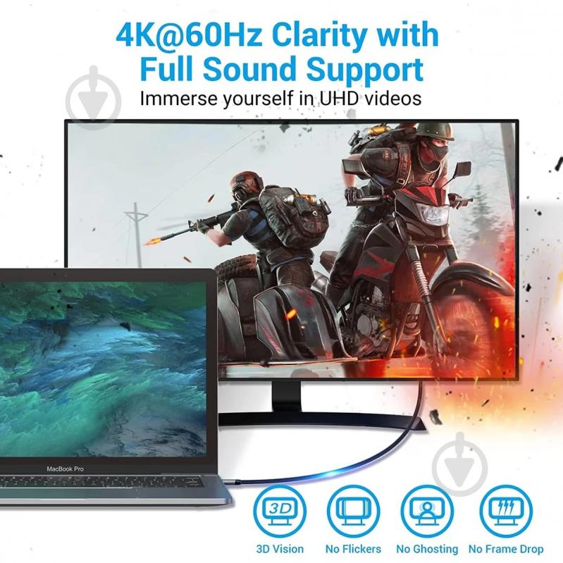 Кабель Vention USB 3.1 Type-C M to HDMI M 2 м черный (CRBBH) - фото 2