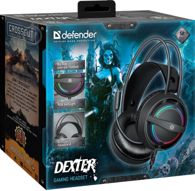 Гарнітура ігрова Defender Dexter RGB black (64595) - фото 8