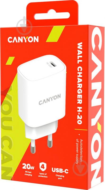 Сетевой адаптер Canyon 20 Вт USB-C H20-02 (CNE-CHA20W02) - фото 3