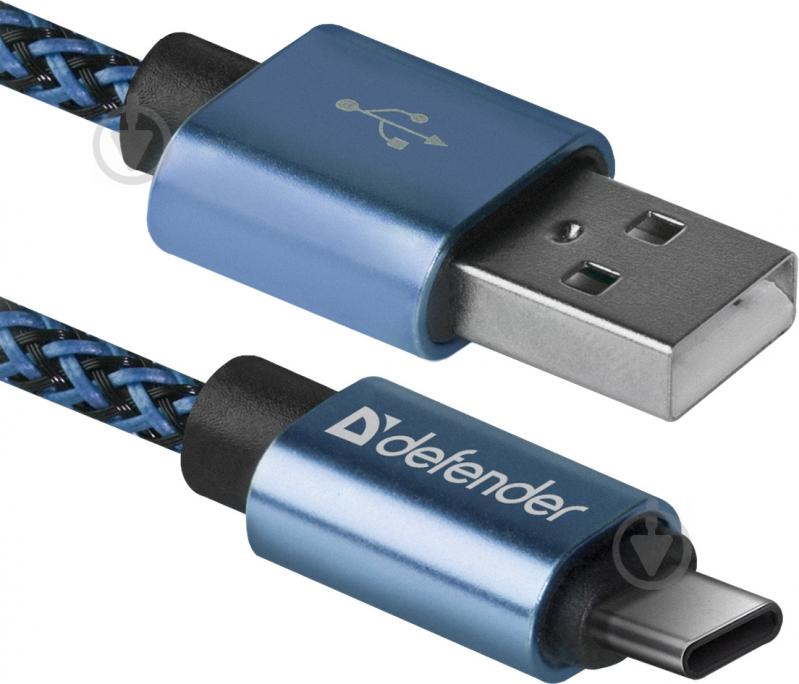 Кабель Defender USB Type-C 1 м синий (87817) - фото 1