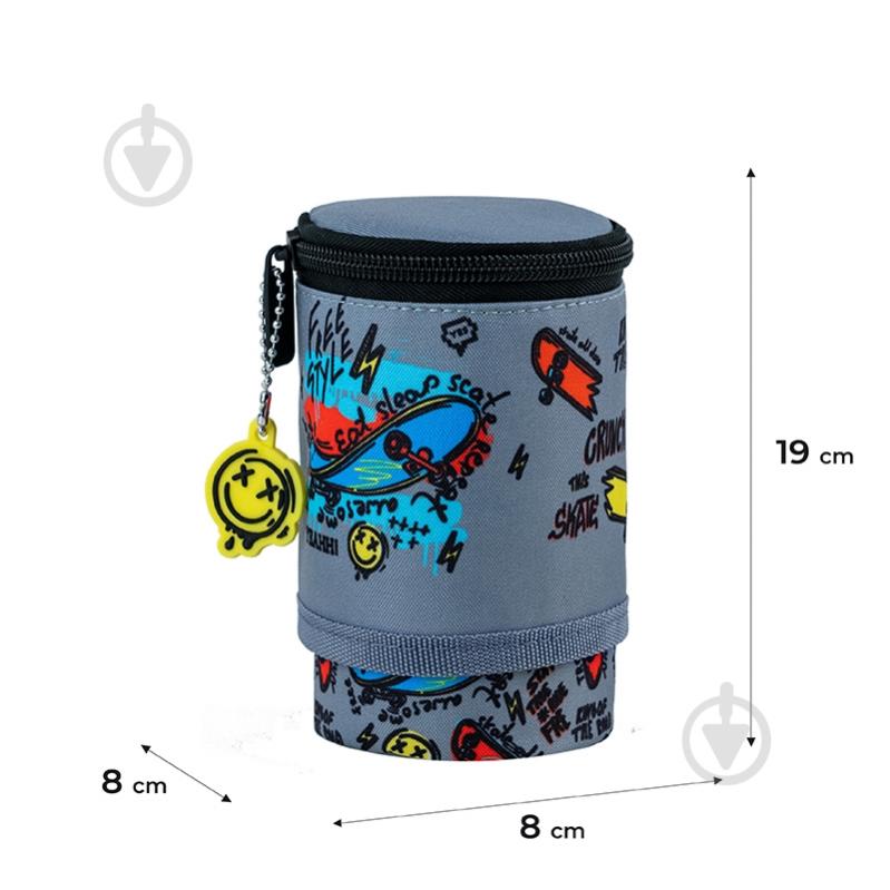 Пенал 684-2 Skateboard Tricks KITE серый - фото 2