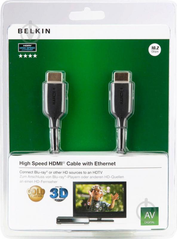 Кабель Belkin HDMI – HDMI 15 м черный (F3Y021bf15M) - фото 2