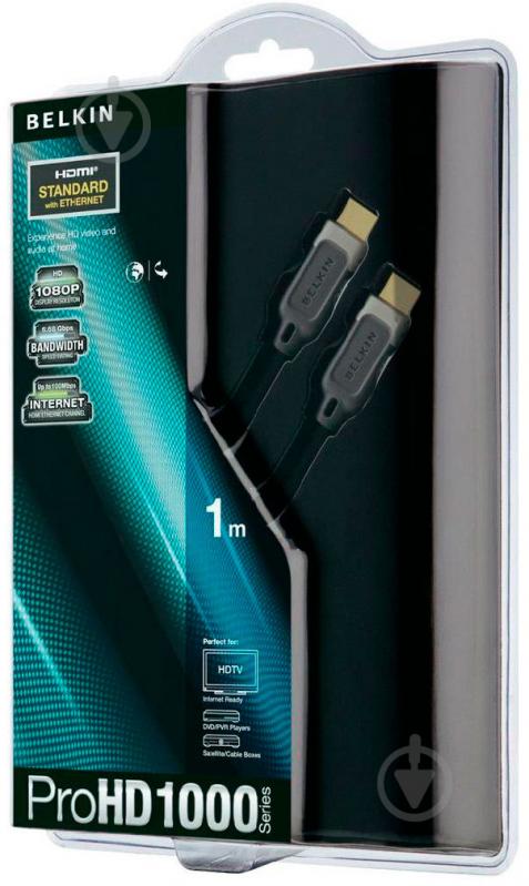 Кабель Belkin HDMI – HDMI 1 м чорний (AV10000QP1M) ProHD 1000 - фото 2