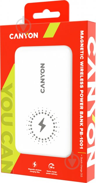 Повербанк Canyon PB-1001 10000 mAh white (CNS-CPB1001W) - фото 4