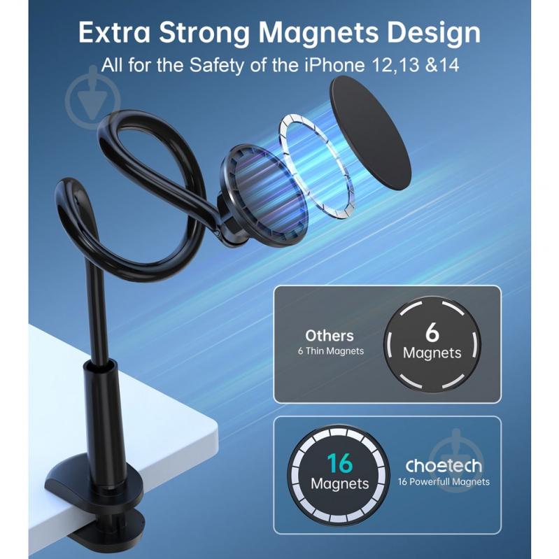 Автодержатель Choetech H049-BK черный - фото 5