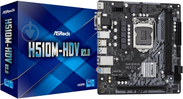 ᐉ Материнская плата ASRock H510M-HDV R2.0 (LGA1200, Intel H510, micro ...