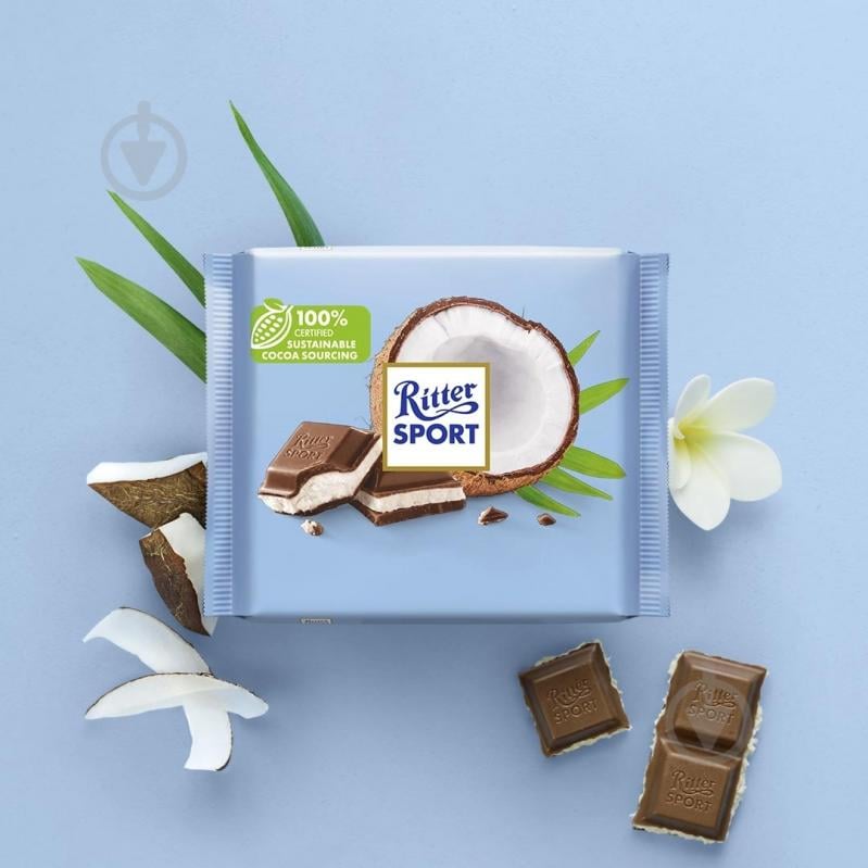 Молочный шоколад Ritter Sport с начинкой кокосово-молочный крем 100 г - фото 3