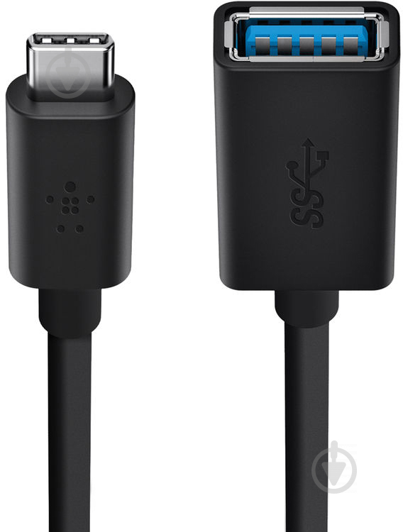 Адаптер Belkin USB Type-C – USB Af 0.14 м чорний (F2CU036btBLK) - фото 1