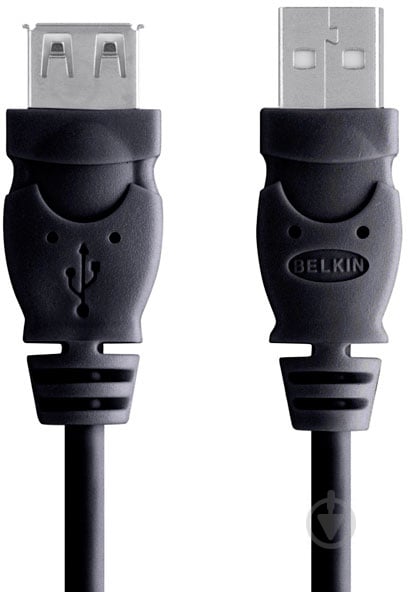 Кабель Belkin USB M – USB F 1.8 м чорний (F3U153CP1.8M) - фото 1