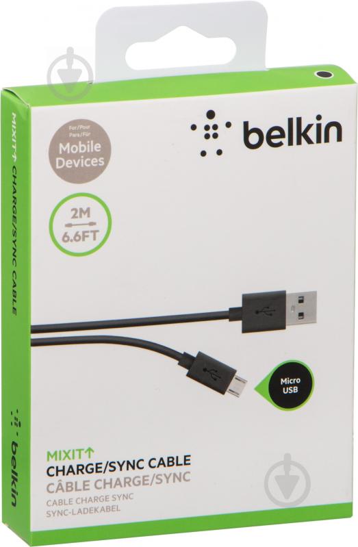 Кабель Belkin USB – microUSB 2 м чорний (F2CU012bt2M-BLK) - фото 3