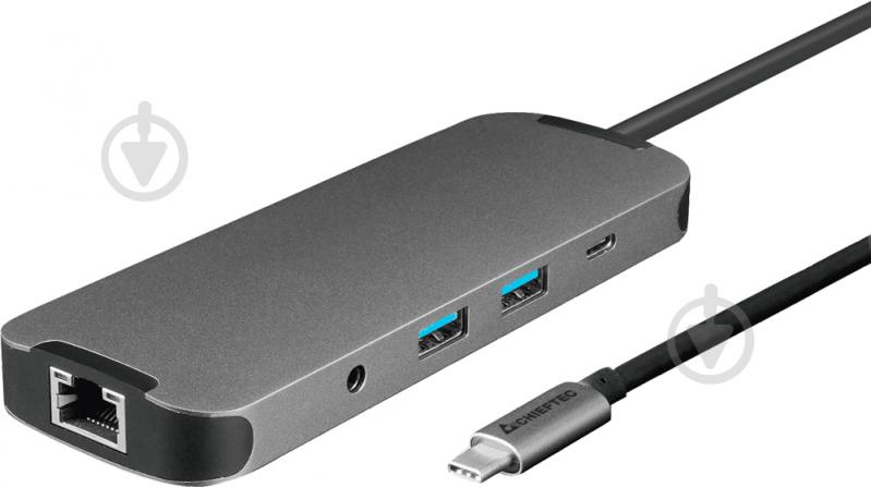 Док-станція Chieftec 9-в-1 USB Type-C titanium grey (DSC-901) - фото 1