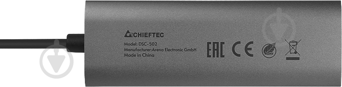 Док-станція Chieftec 5-в-1 USB3.2 Type-C titanium grey (DSC-502) - фото 6