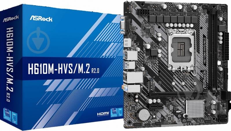 Материнская плата ASRock H610M-HVS/M.2 R2.0 (Socket 1700, Intel H610, micro ATX) - фото 4