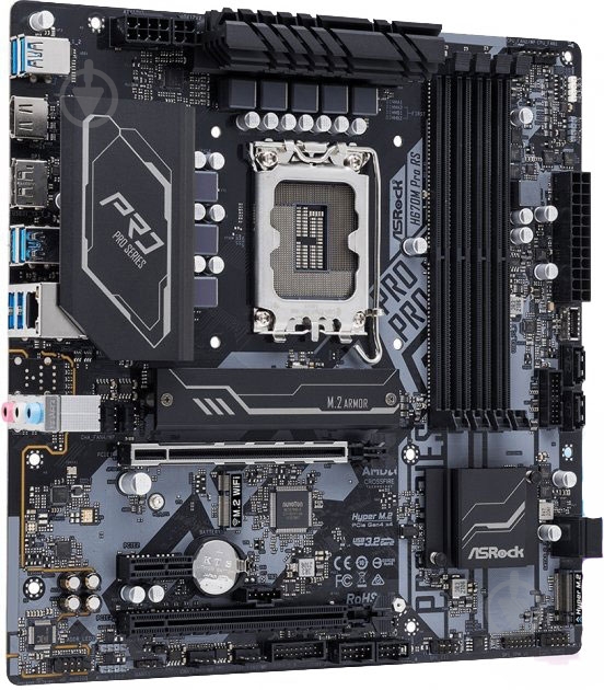 Материнская плата ASRock H670M PRO RS (Socket 1700, Intel H670, micro ATX) - фото 2