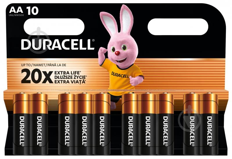Батарейки щелочные Duracell AA (пальчиковые) 10 шт. - фото 2