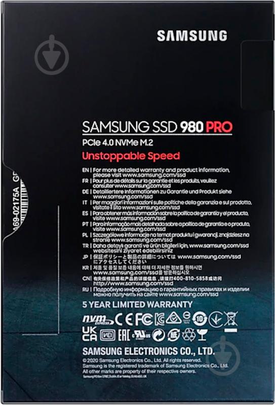 SSD-накопитель Samsung 980 PRO NVMe 500GB M.2 PCI Express 4.0 x4 3D V-NAND (MZ-V8P500BW) - фото 6