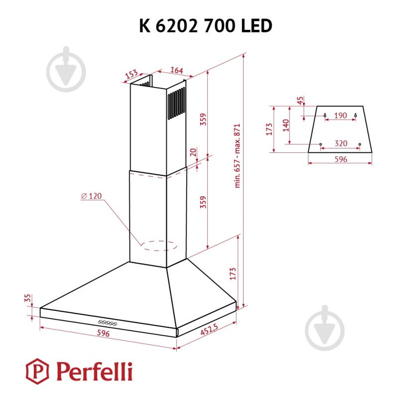 Витяжка Perfelli K 6202 I 700 LED - фото 11