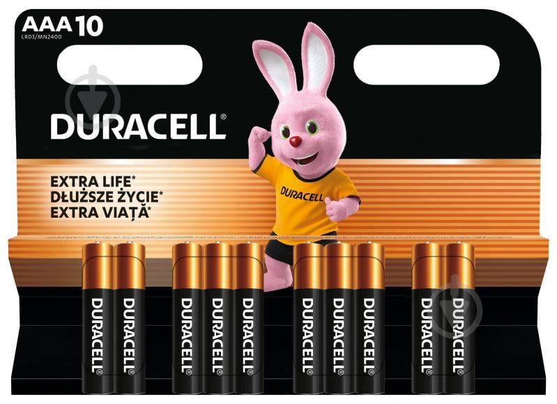 Батарейки щелочные Duracell AAA (мизинчиковые) 10 шт. - фото 2