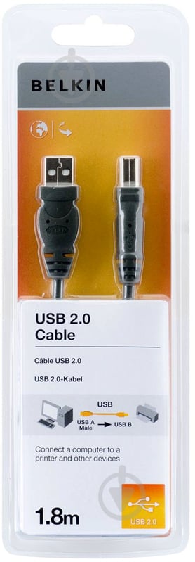 Кабель Belkin USB Bm – USB 1.8 м черный (F3U154CP1.8M) - фото 3