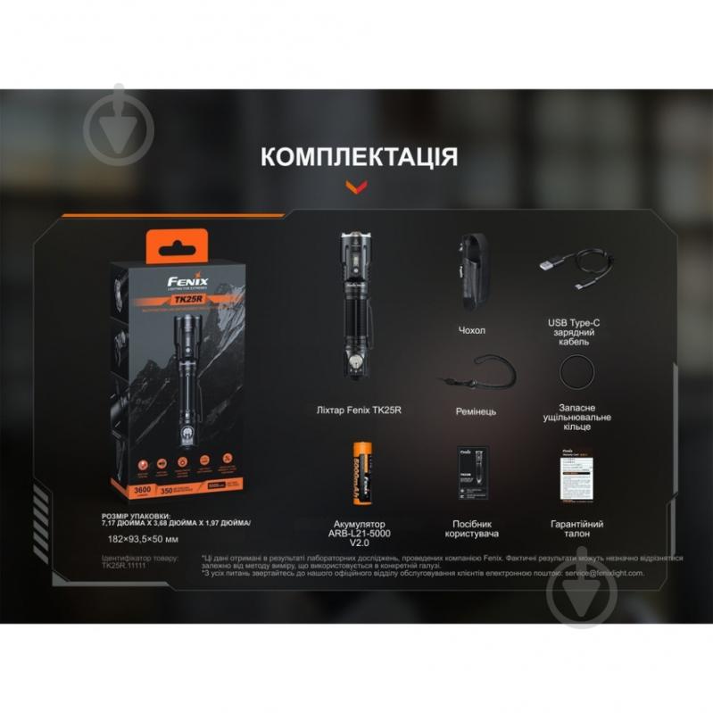 Фонарь ручной Fenix 3600 Lm [019] Black TK25R - фото 4