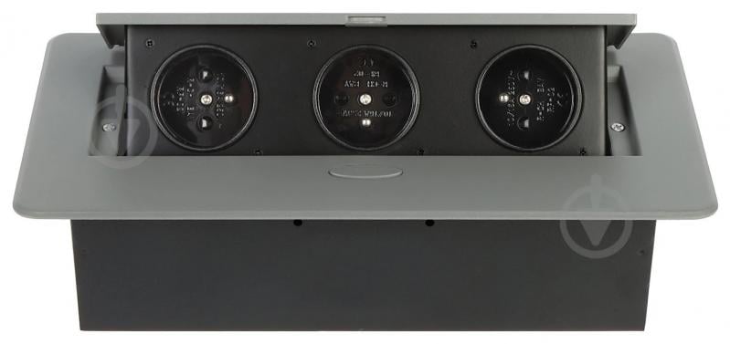 Розетка меблева із заземленням IP20 сріблястий OR-GM-9032(GS)/G - фото 2