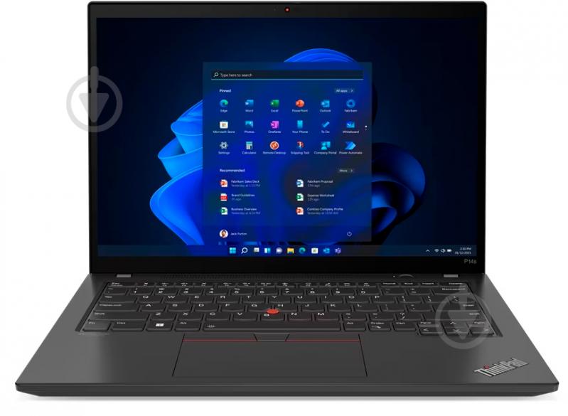 Ноутбук Lenovo ThinkPad P14s Gen 4 14" (21K50001RA) villi black - фото 1