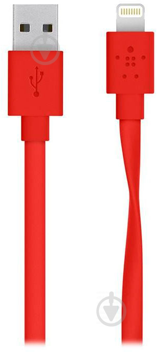 Кабель Belkin Lightning – USB 1.2 м червоний (F8J148bt04-RED) MIXIT Flat - фото 1