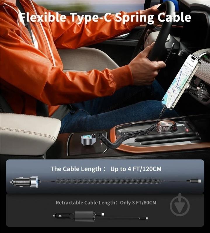 Автомобильное зарядное устройство Choetech TC0030-BK - фото 4