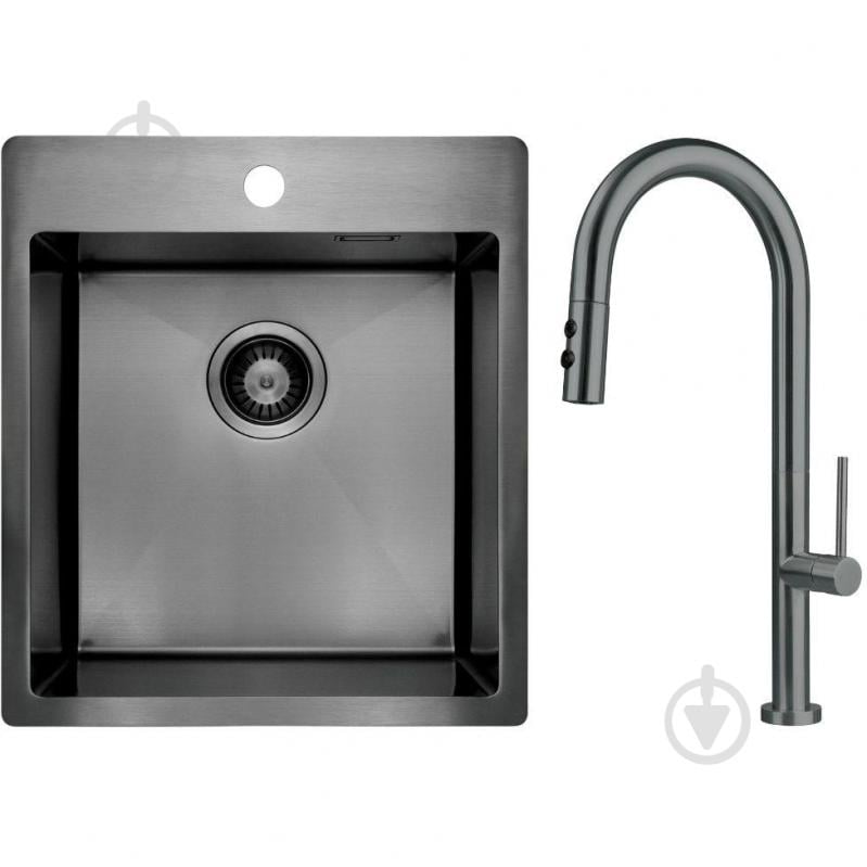 Мойка для кухни + смеситель Deante Olfato титан (ZPOED10A) - фото 1 Мойка для кухни + смеситель Deante Olfato титан (ZPOED10A) - фото 1