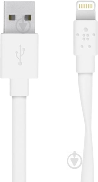 Кабель Belkin Lightning – USB MIXIT Flat 1.2 м білий F8J148bt04-WHT - фото 1