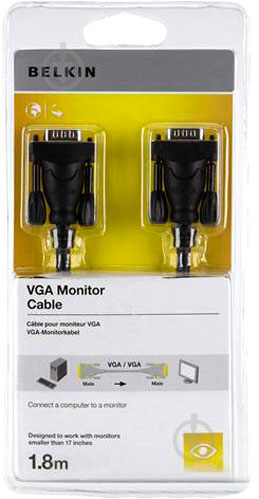 Кабель Belkin VGA - VGA 1.8 м чорний (F2N028cp1.8M) - фото 2