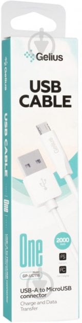 Кабель Gelius One GP-UC116 MicroUSB 2 м білий - фото 2