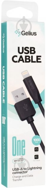 Кабель Gelius One GP-UC117 Lightning 1 м черный - фото 2