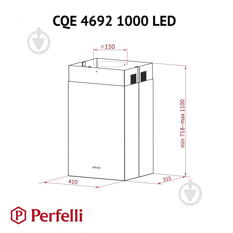 Витяжка Perfelli CQE 4692 I 1000 LED острівна - фото 10