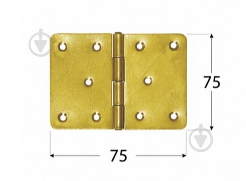 Петля Domax Z75/75 75x75x1,8 мм желтый цинк универсальная - фото 2