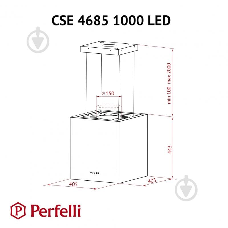 Вытяжка Perfelli CSE 4685 I 1000 LED островная - фото 10