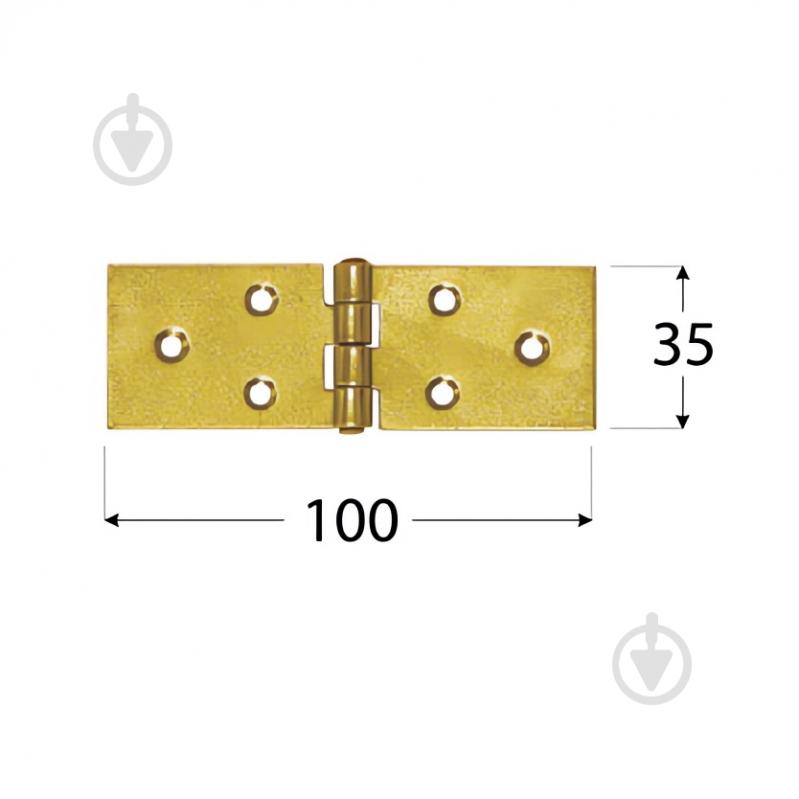 Петля Domax 100x35x1,5 мм желтый цинк универсальная - фото 2