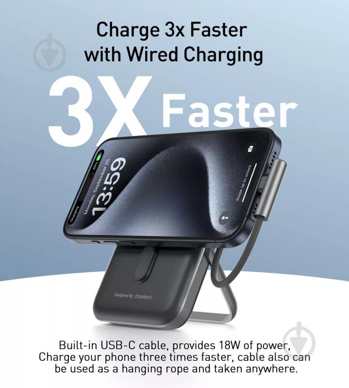 Повербанк Choetech B735-CCBK 10000 mAh black (B735-CCBK) - фото 5