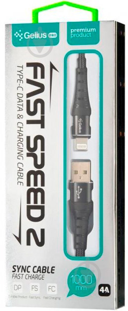 Кабель Gelius Pro Fast Speed 2 GP-UC05i Lightning 1 м чорний - фото 3