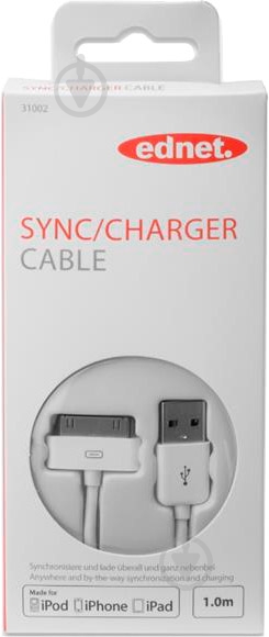 Кабель Digitus USB А – Apple 30-pin 1 м белый (31002) - фото 2