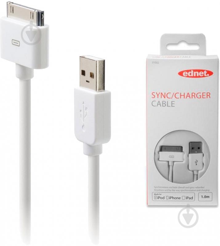 Кабель Digitus USB А – Apple 30-pin 1 м белый (31002) - фото 1