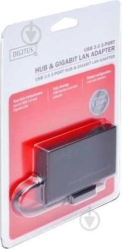 Концентратор Digitus Gigabit Ethernet USB 3.0, black - фото 5