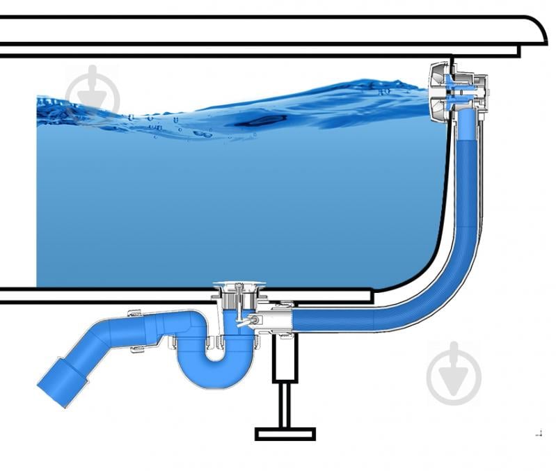 Сифон для ванни Styron STY-536 з переливом - фото 3